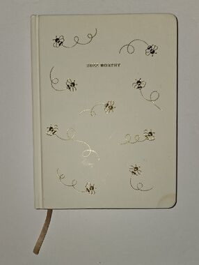 James Burke Cream And Gold "Buzz Worthy" Bee Hardcover Journal
